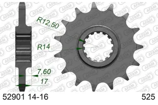 Kit chaîne AFAM 525 XHR4 - 15/42-118 - Couronne acier standard - Necessite un porte couronne AFAM