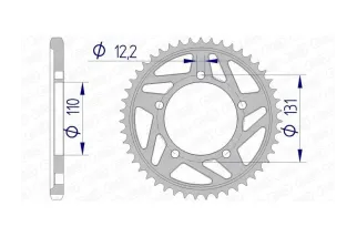 Kit chaîne AFAM 525 XHR4 - 17/44-118 - Couronne alu standard