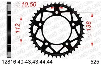 Kit chaîne AFAM 525 XHR4 - 16/45-118 - Couronne acier standard