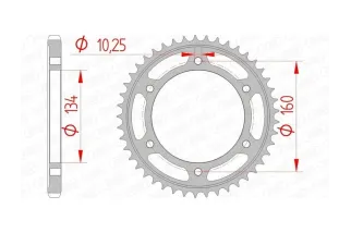 Kit chaîne AFAM 525 XHR4 - 16/40-118 - Couronne acier standard