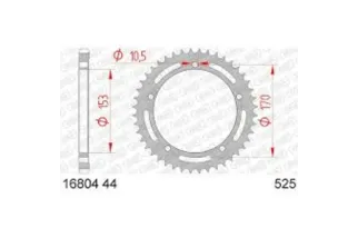 Kit chaîne AFAM 525 XHR4 - 18/44-118 - Couronne acier standard