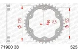 Kit chaîne AFAM 525 XHR4 - 17/38-118 - Couronne acier standard
