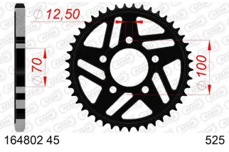 Kit chaîne AFAM 525 XHR4 - 17/45-118 - Couronne acier standard