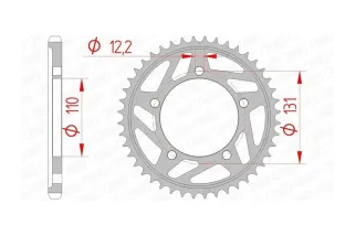 Kit chaîne AFAM 525 XHR4 - 17/45-118 - Couronne acier standard