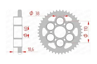 Kit chaîne AFAM 525 XHR4 - 15/43-118 - Couronne acier standard
