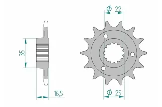Kit chaîne AFAM 525 XHR4 - 15/43-118 - Couronne acier standard