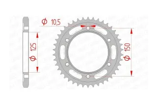 Kit chaîne AFAM 525 XHR4 - 17/42-118 - Couronne acier standard