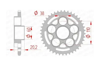 Kit chaîne AFAM 520 XHR4 - 15/41-104 - Couronne acier standard