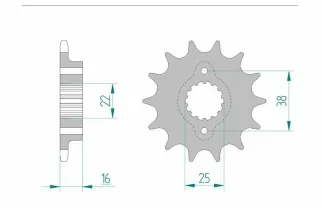 Kit chaîne AFAM 520 XHR4 - 15/41-104 - Couronne acier standard