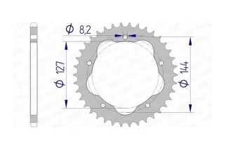 Kit chaîne AFAM 520 XHR4 - 15/42-104 - Couronne alu standard - Necessite un porte couronne AFAM