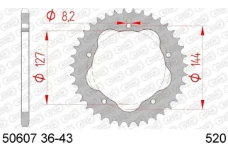 Kit chaîne AFAM 520 XHR4 - 14/41-104 - Couronne acier standard - Necessite un porte couronne AFAM