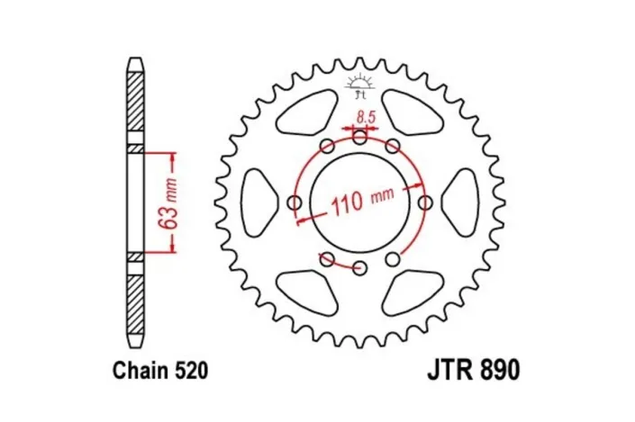 Couronne JT SPROCKETS Acier Standard - 520