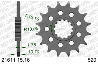 Kit chaîne AFAM 520 XSR4 - 15/46-122 - Couronne acier standard