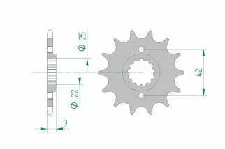 Kit chaîne AFAM 520 XSR4 - 14/43-122 - Couronne acier standard