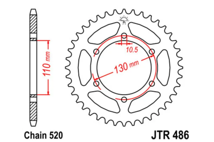 Couronne JT SPROCKETS acier standard - 520