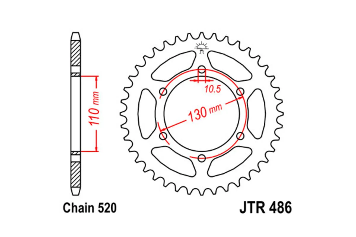 Couronne JT SPROCKETS acier standard - 520