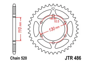 Couronne JT SPROCKETS acier standard - 520