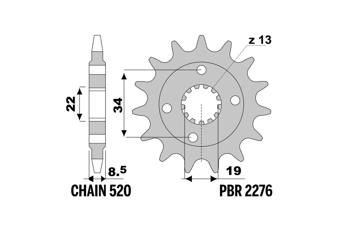 Pignon PBR acier standard - 520