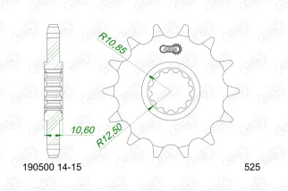 Kit chaîne AFAM 520XMR3 14/44-116 - couronne standard