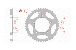 Kit chaîne AFAM 520 XSR - 15/44-106 - Couronne acier standard