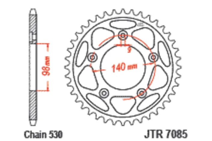 Couronne JT SPROCKETS acier standard - 530