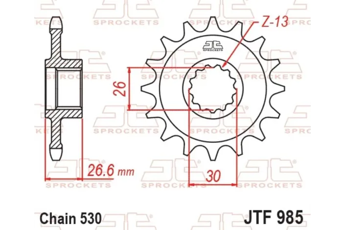 Pignon JT SPROCKETS Acier Anti-bruit - 530