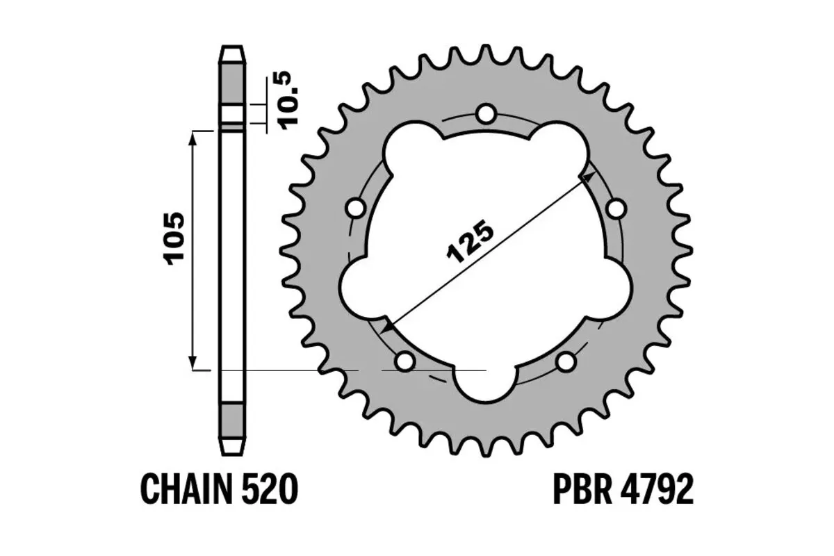 Couronne PBR acier C45 standard 4792 - 520