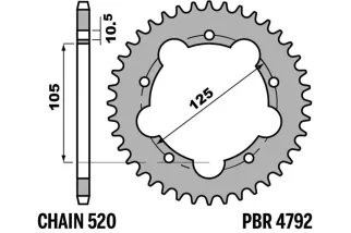 Couronne PBR acier C45 standard 4792 - 520