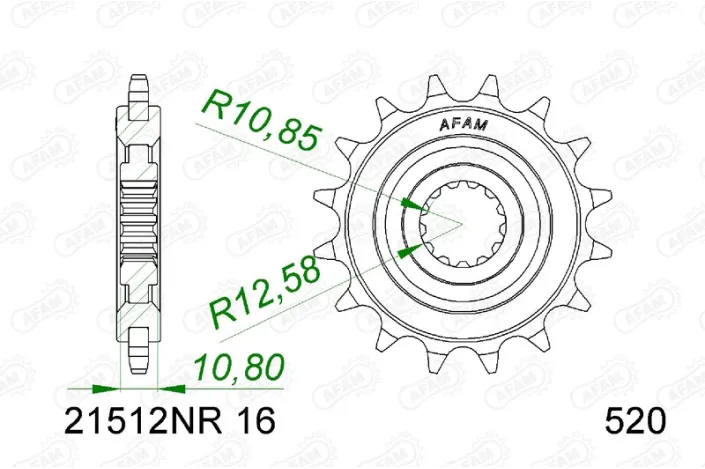 Pignon AFAM acier anti-bruit 21512NR - 520