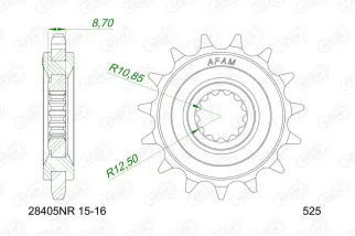 Pignon AFAM acier anti-bruit 28405NR - 525