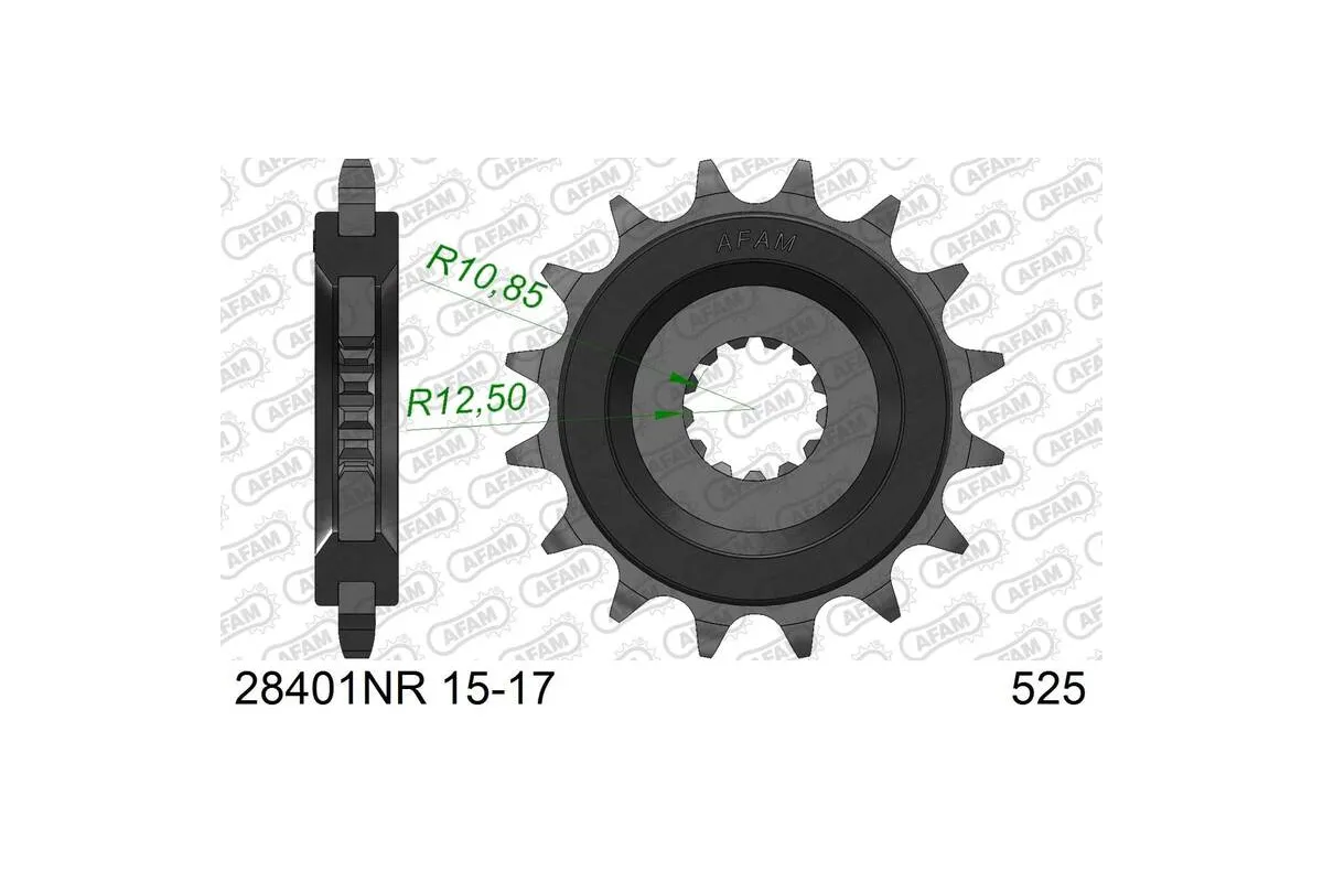 Pignon AFAM acier anti-bruit 28401NR - 525