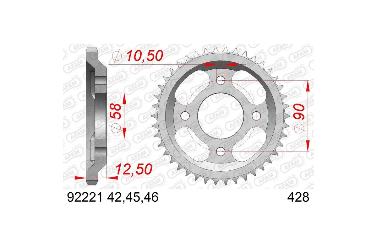 Couronne AFAM acier standard - 428