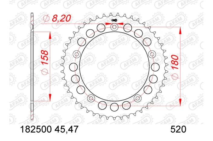 Couronne AFAM acier standard - 520