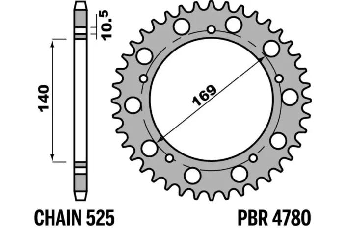 Couronne PBR acier C45 standard 4780 - 525