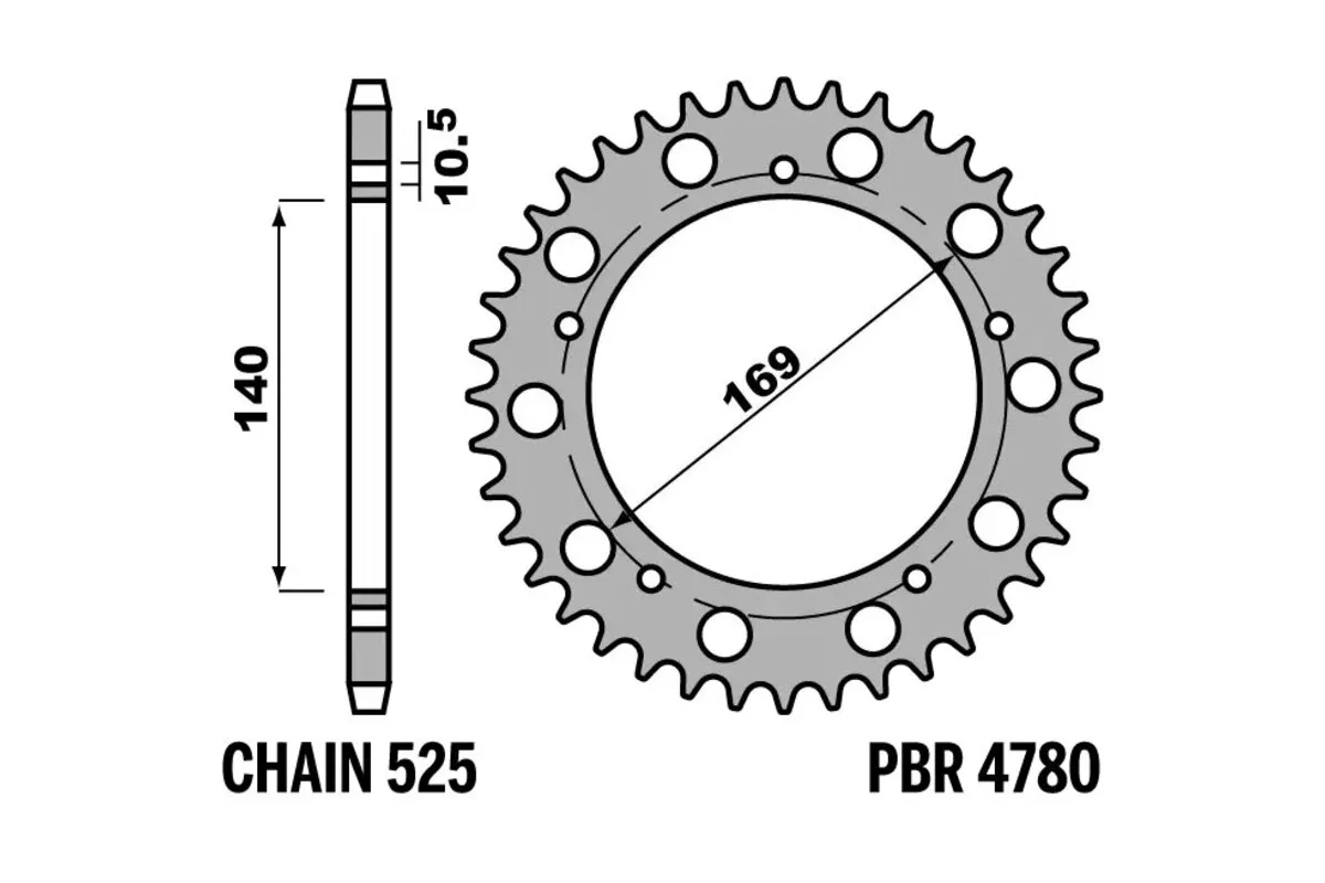 Couronne PBR acier C45 standard 4780 - 525