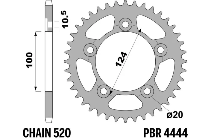 Couronne PBR acier C45 standard 4444 - 520