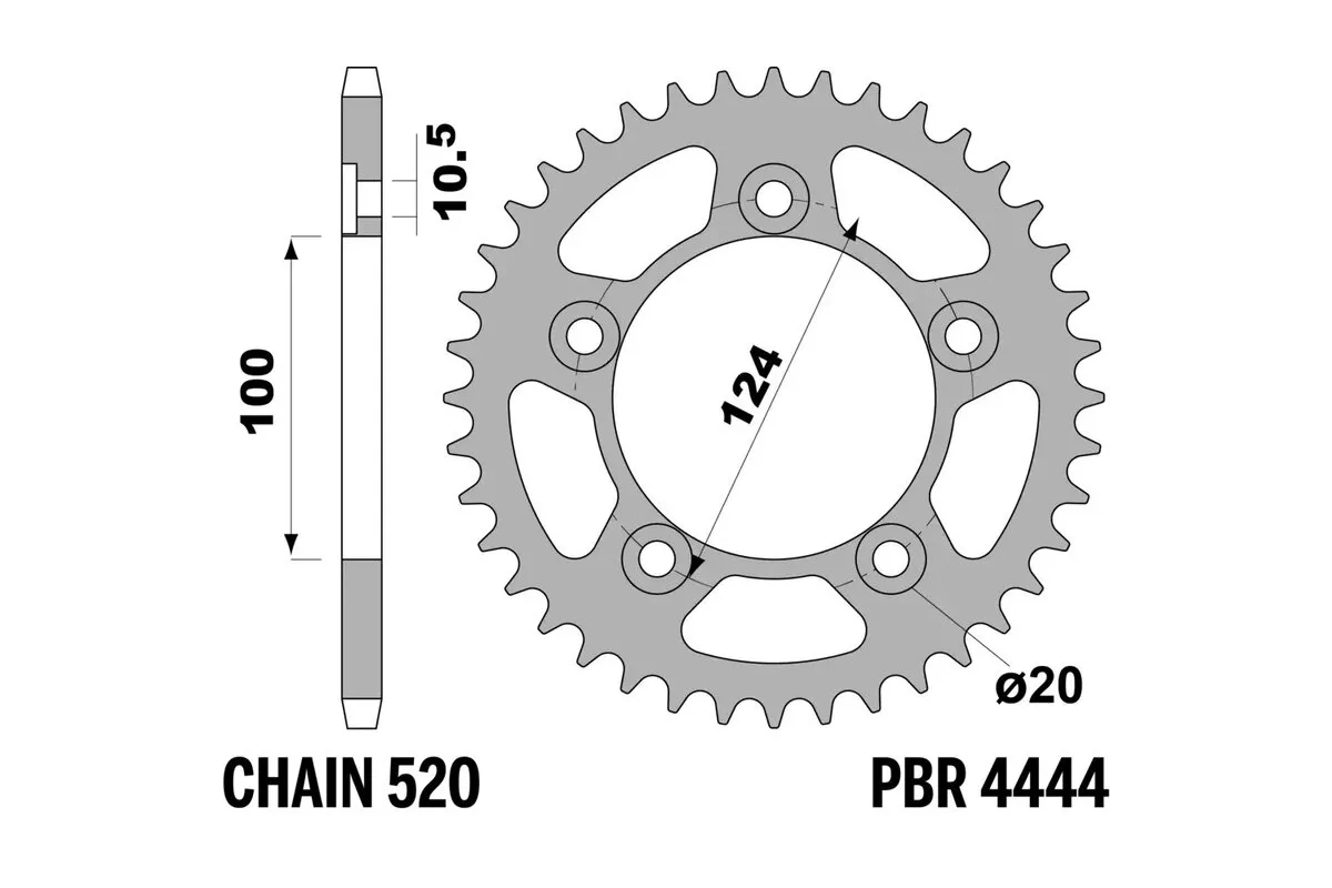Couronne PBR acier C45 standard 4444 - 520