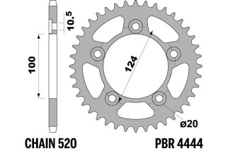 Couronne PBR acier C45 standard 4444 - 520