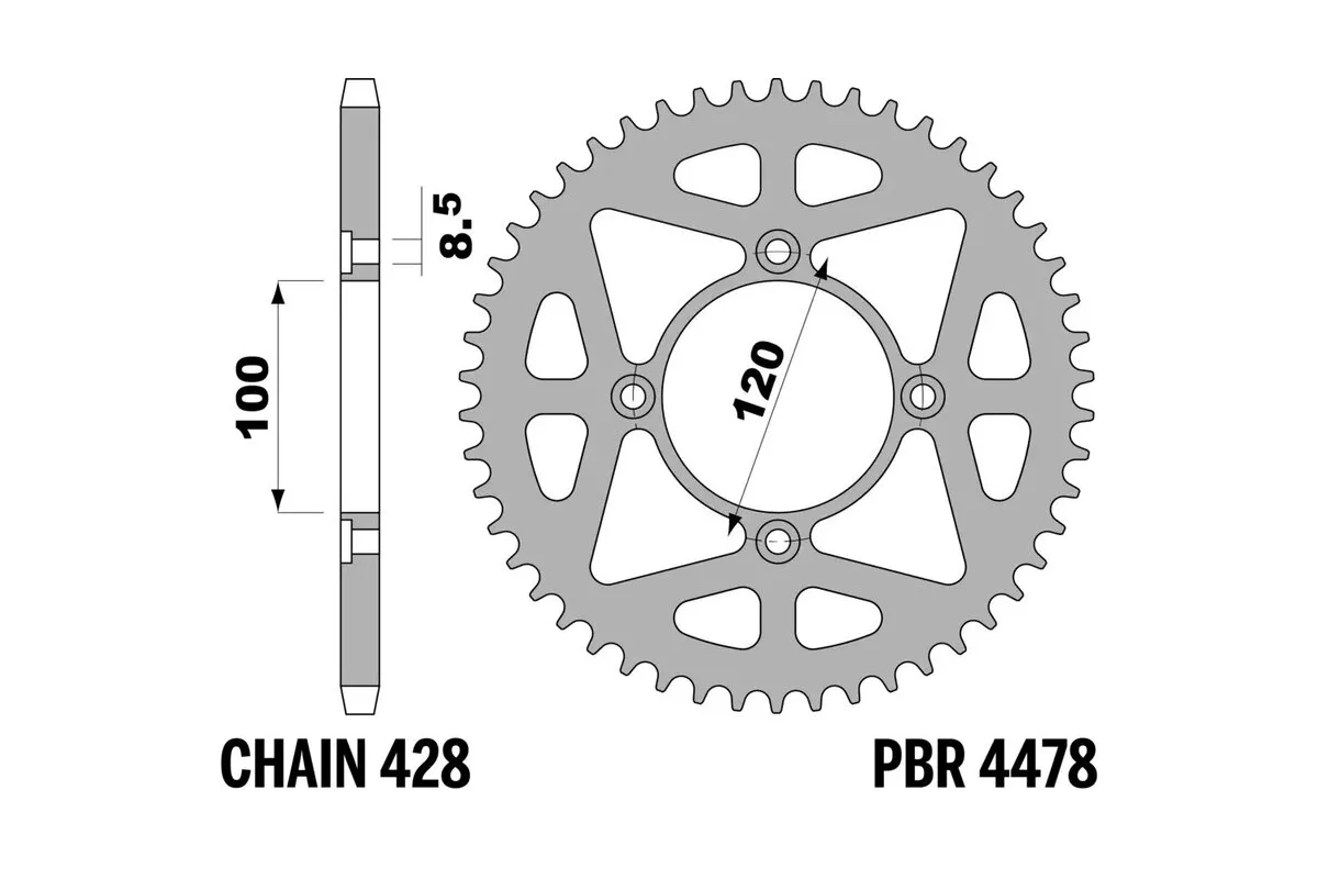 Couronne PBR aluminium ultra-light 4478 - 428