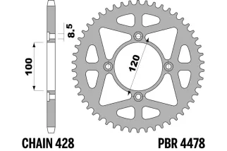 Couronne PBR aluminium ultra-light 4478 - 428