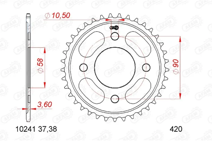 Couronne AFAM acier standard 10241 - 420