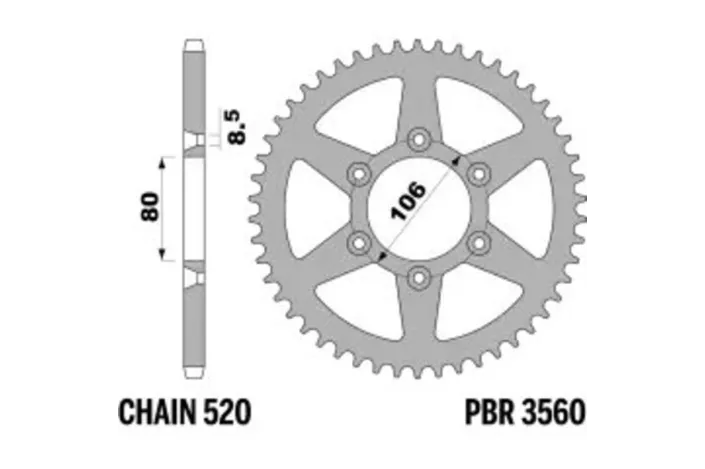 Couronne PBR acier C45 standard 3560 - 520