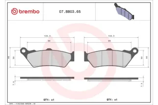 Plaquettes de frein BREMBO métal fritté - 07BB0365