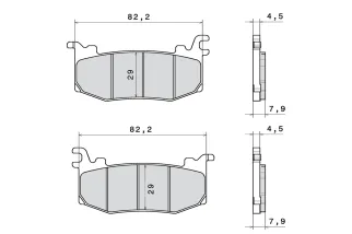 Plaquettes de frein BREMBO métal fritté - 107A48615