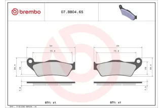 Plaquettes de frein BREMBO métal fritté - 07BB0465
