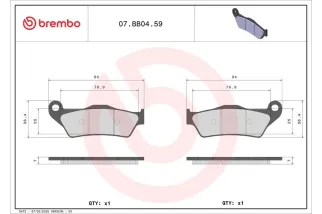 Plaquettes de frein BREMBO métal fritté - 07BB0459