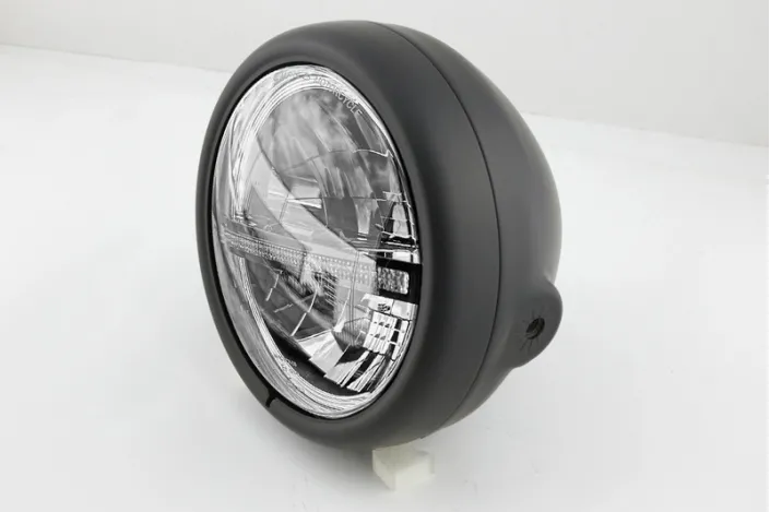 HIGHSIDER pro 5 3/4 inch LED headlight PECOS TYPE 12, matt black, with TFL, side mount