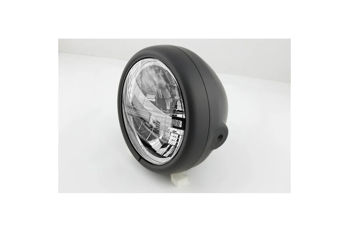 HIGHSIDER pro 5 3/4 inch LED headlight PECOS TYPE 12, matt black, with TFL, side mount