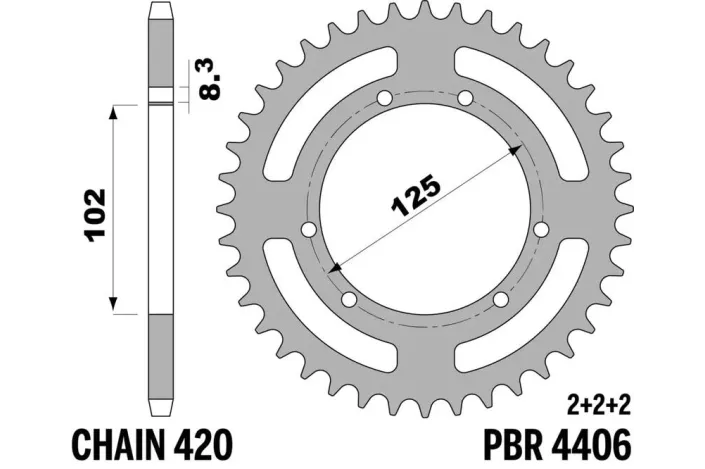 Couronne PBR acier standard 4406 - 420