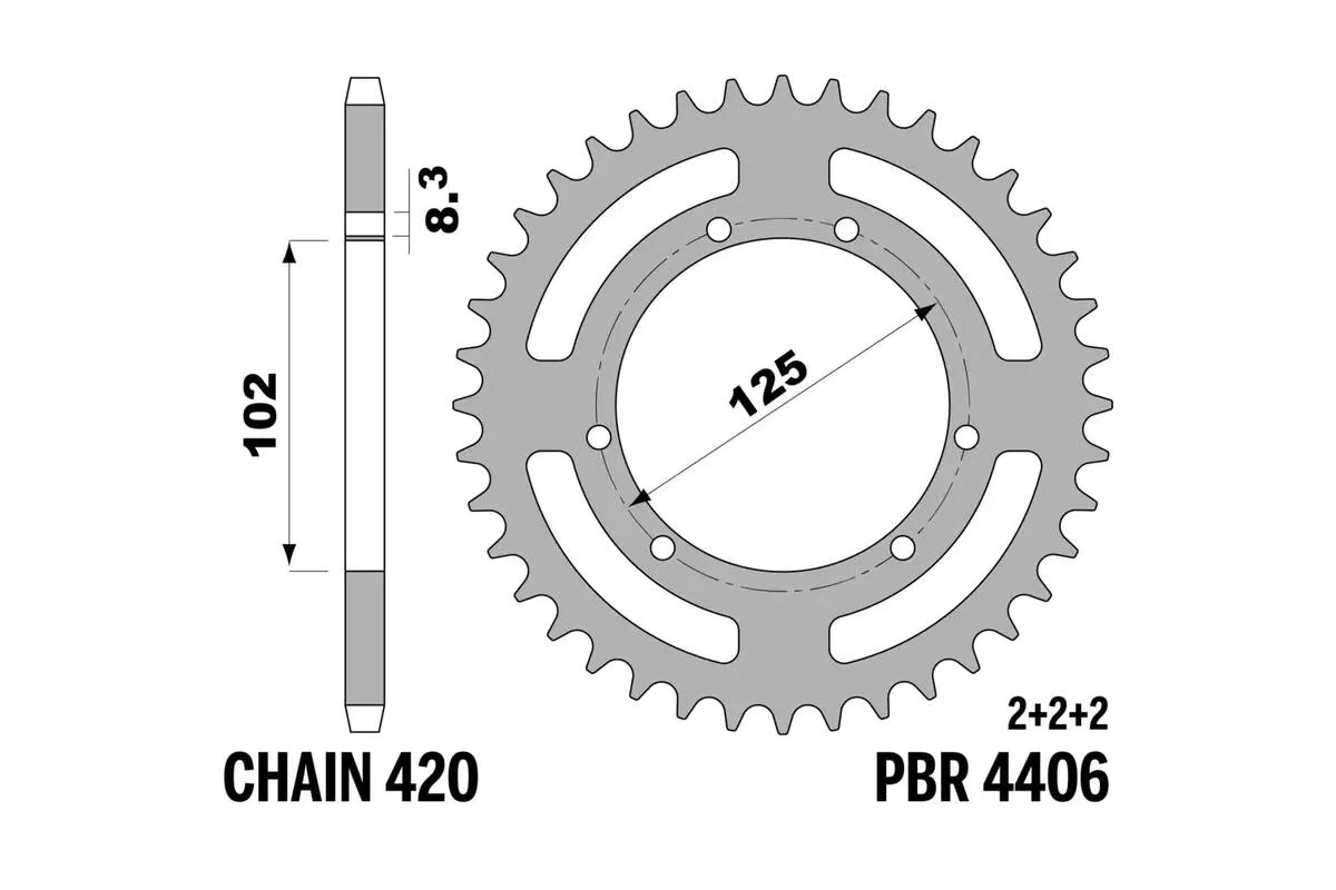 Couronne PBR acier standard 4406 - 420